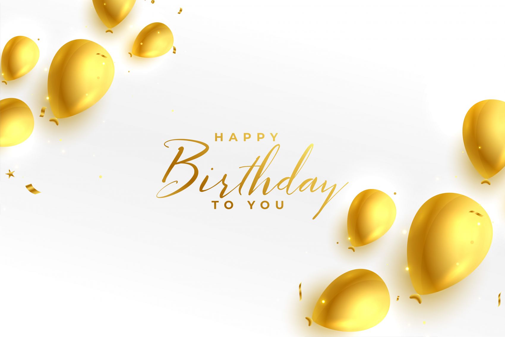 生日快乐-金色气球庆祝海报图片