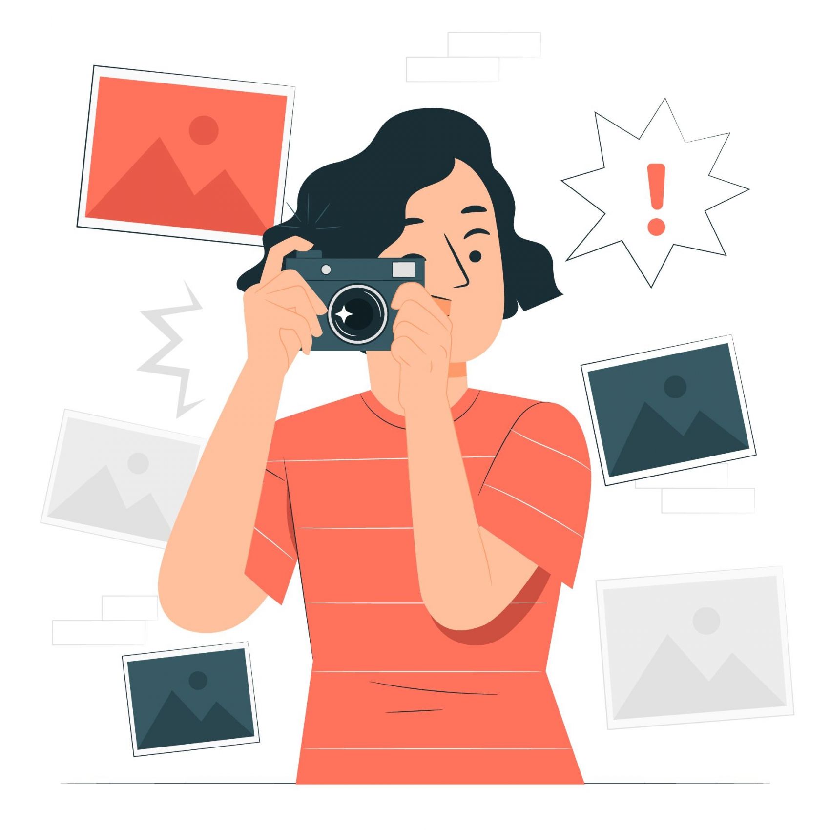 卡通照相拍照场景素材图片