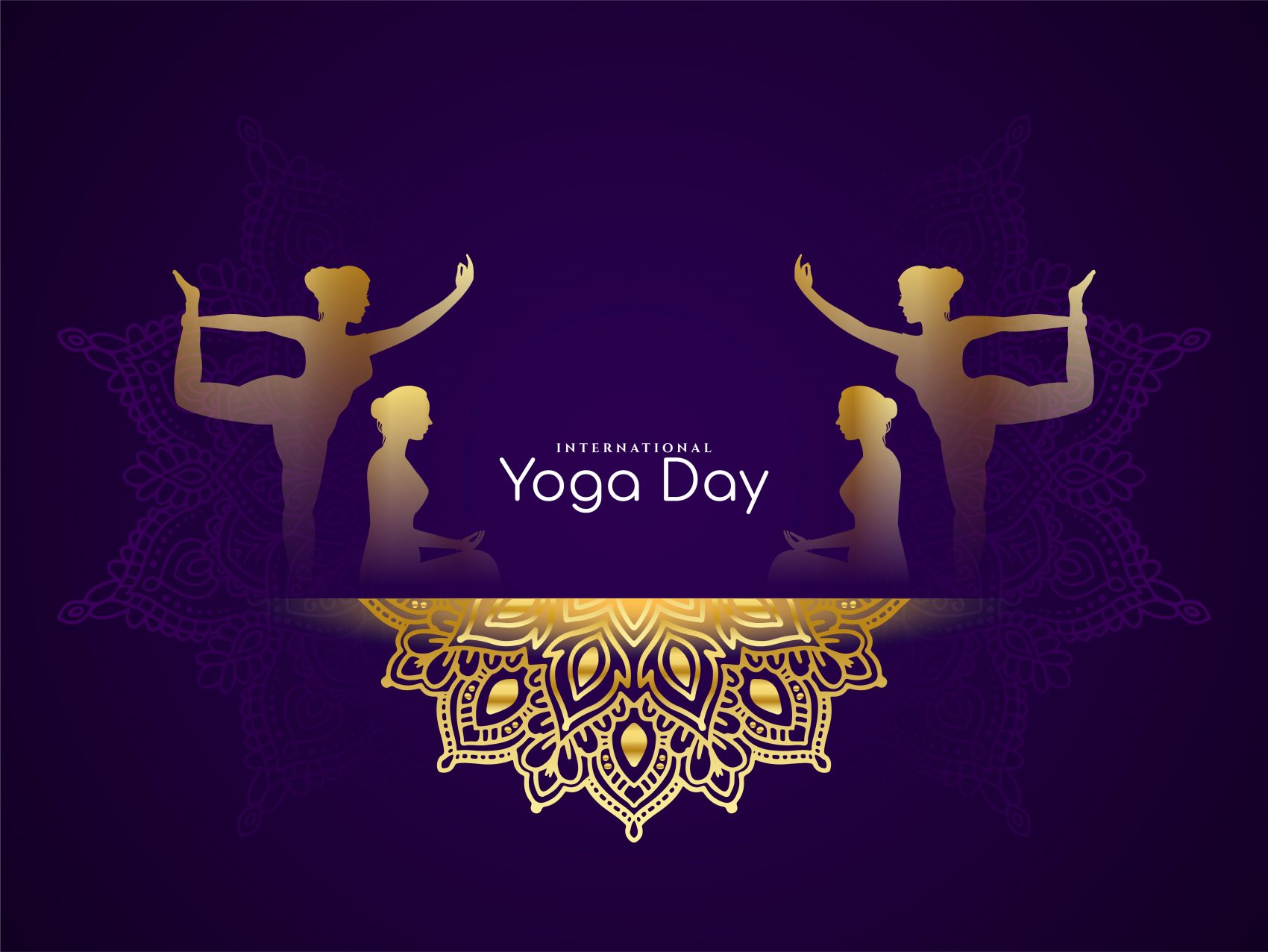 现代国际瑜伽日贺卡图片