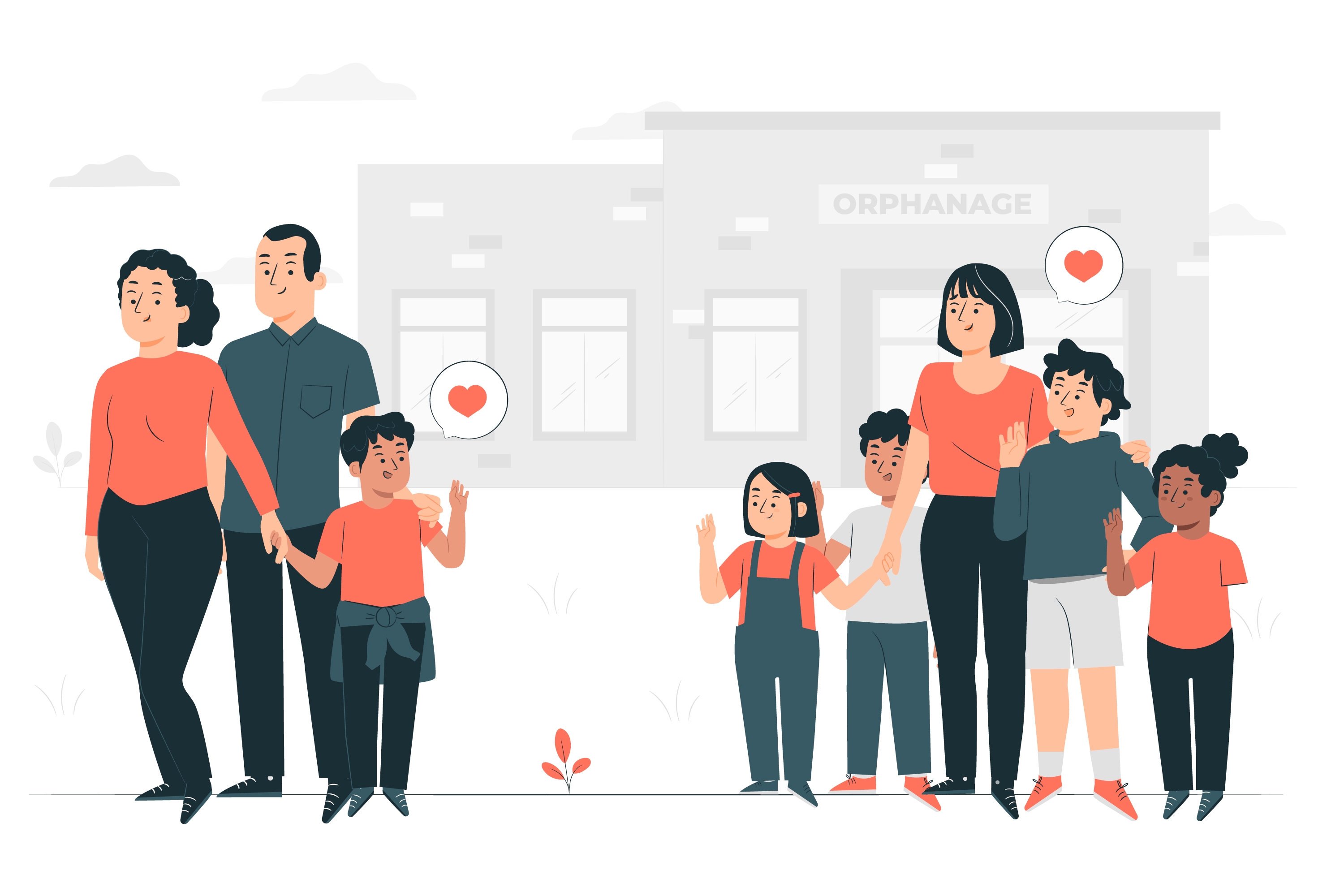 卡通孤儿院(ORPHANAGE)公益领养 / 关怀海报素材图片