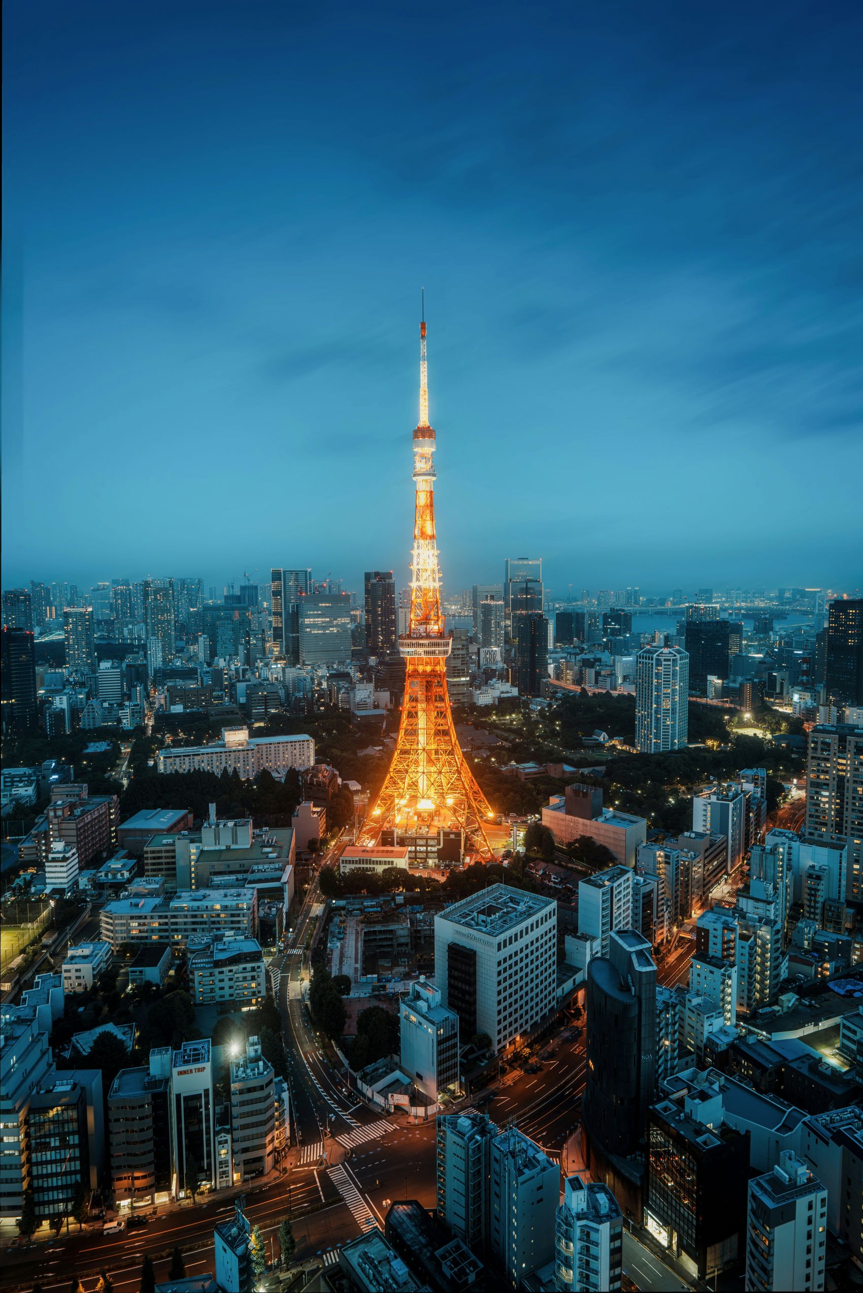 夜幕下的埃菲尔都市高塔图片