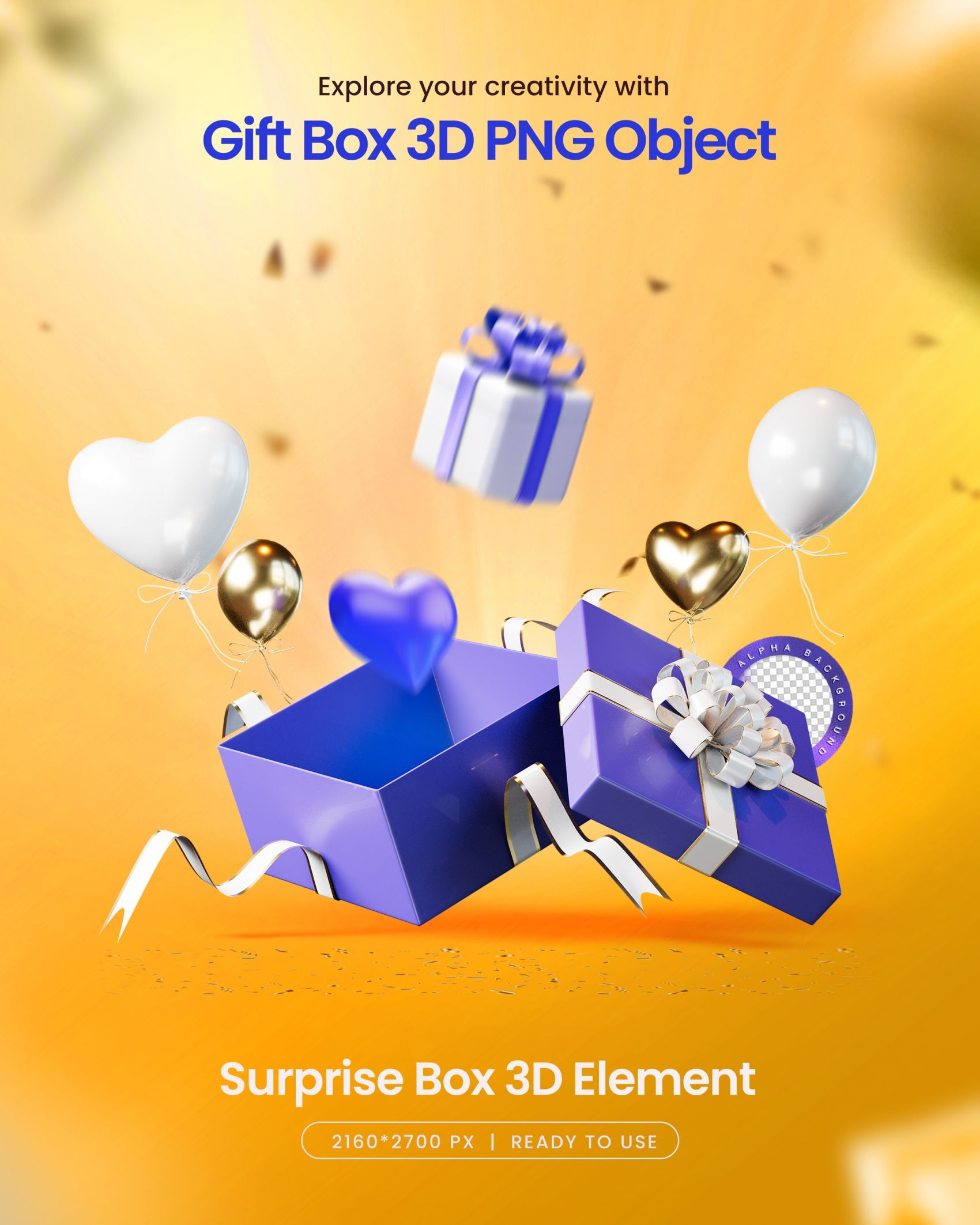 3D创意生日礼盒设计宣传图图片