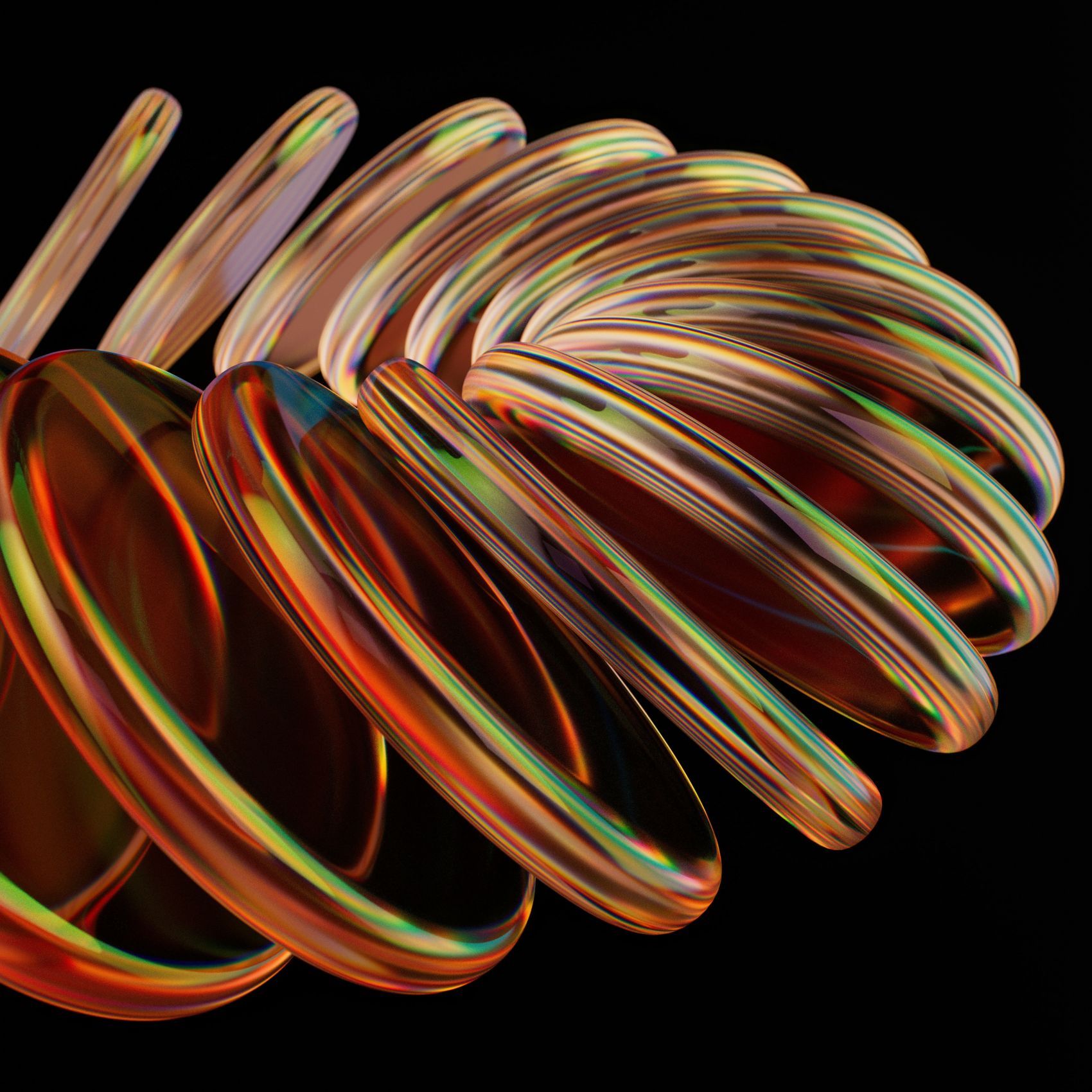 炫彩透明螺旋 3D 艺术造型图片