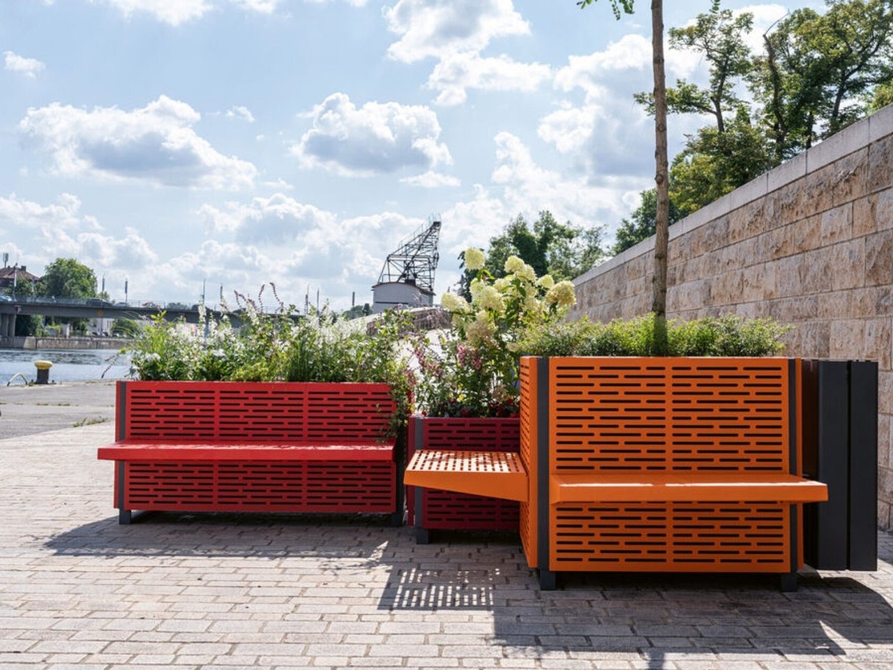 城市空间街道彩色模块化花盆设施---酷图编号7