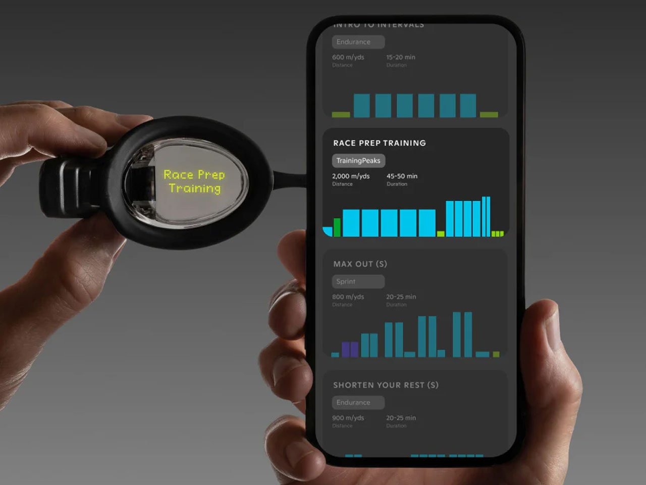 可以显示训练数据、心率,并配有指南针让你保持一致的FORM智能游泳2护目镜---酷图编号9