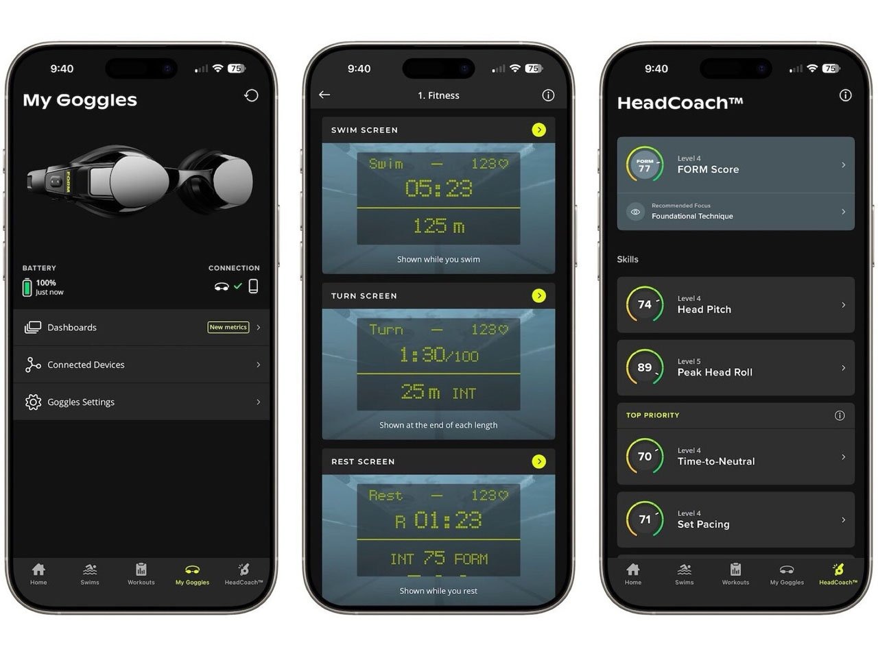 可以显示训练数据、心率,并配有指南针让你保持一致的FORM智能游泳2护目镜---酷图编号11