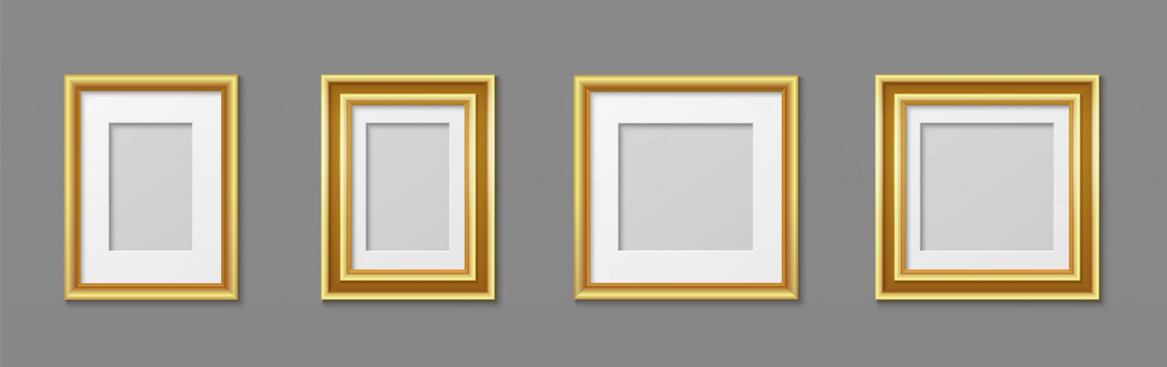 四款金色相框组合装饰设计图片