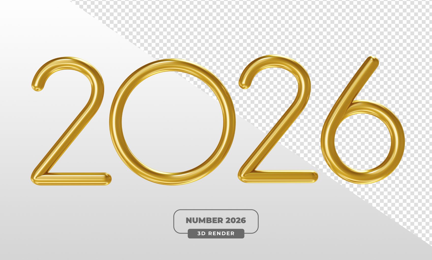 立体2026金色立体艺术字图片