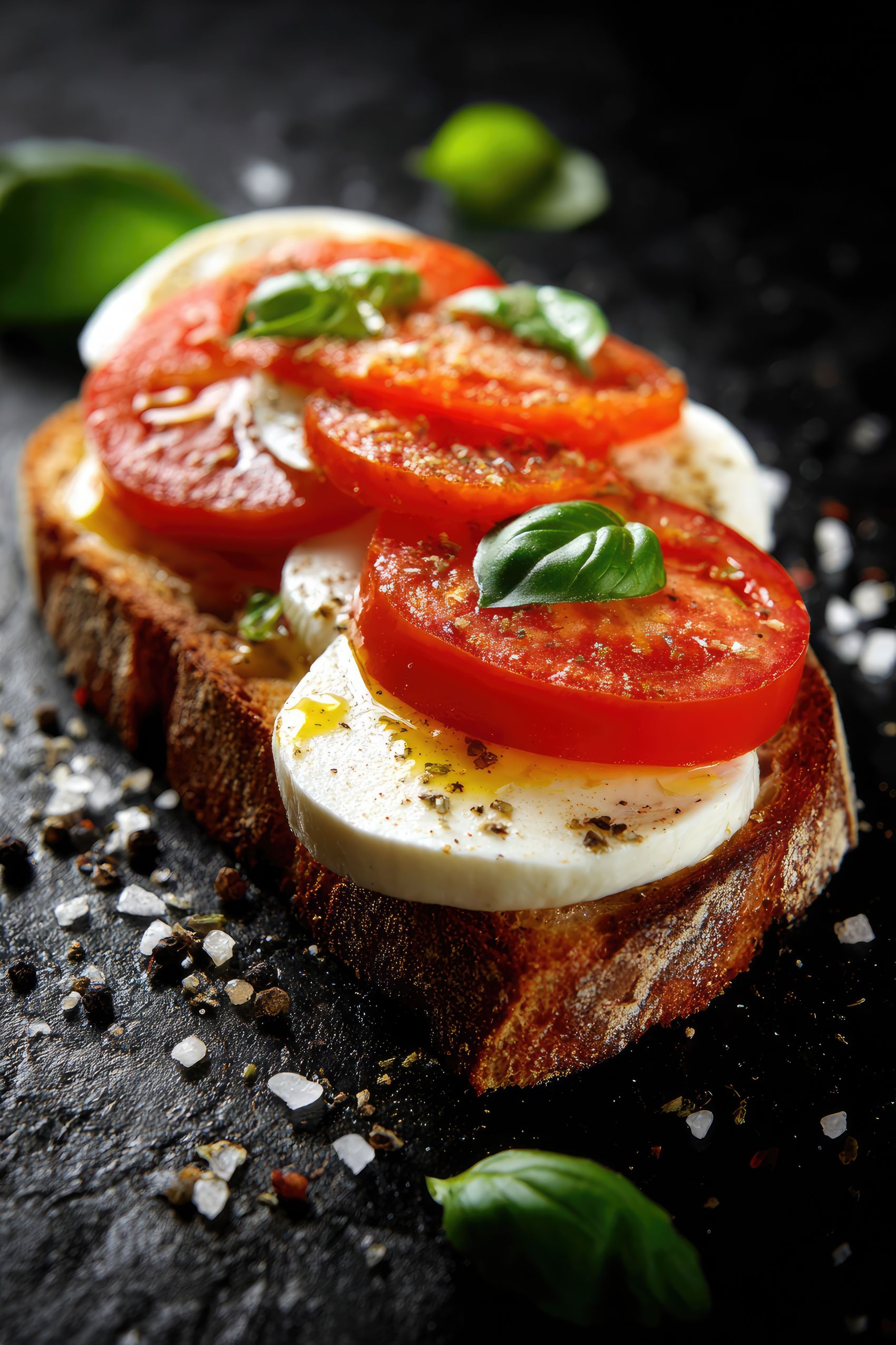 美味的意式番茄马苏里拉吐司图片