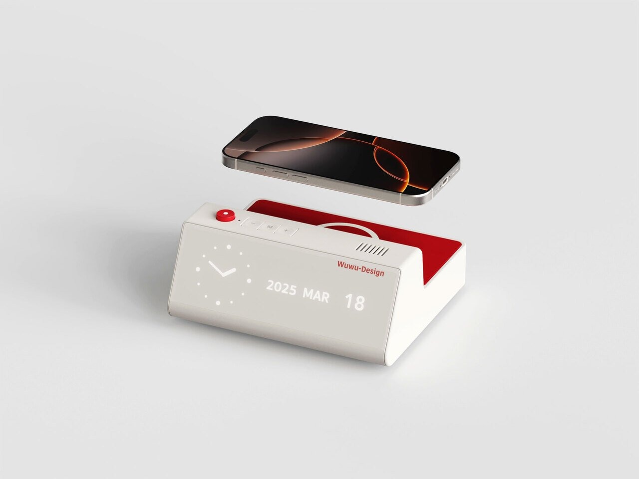 顶部隐藏着一个无线充电器受迪特尔·拉姆斯启发的台钟---酷图编号4
