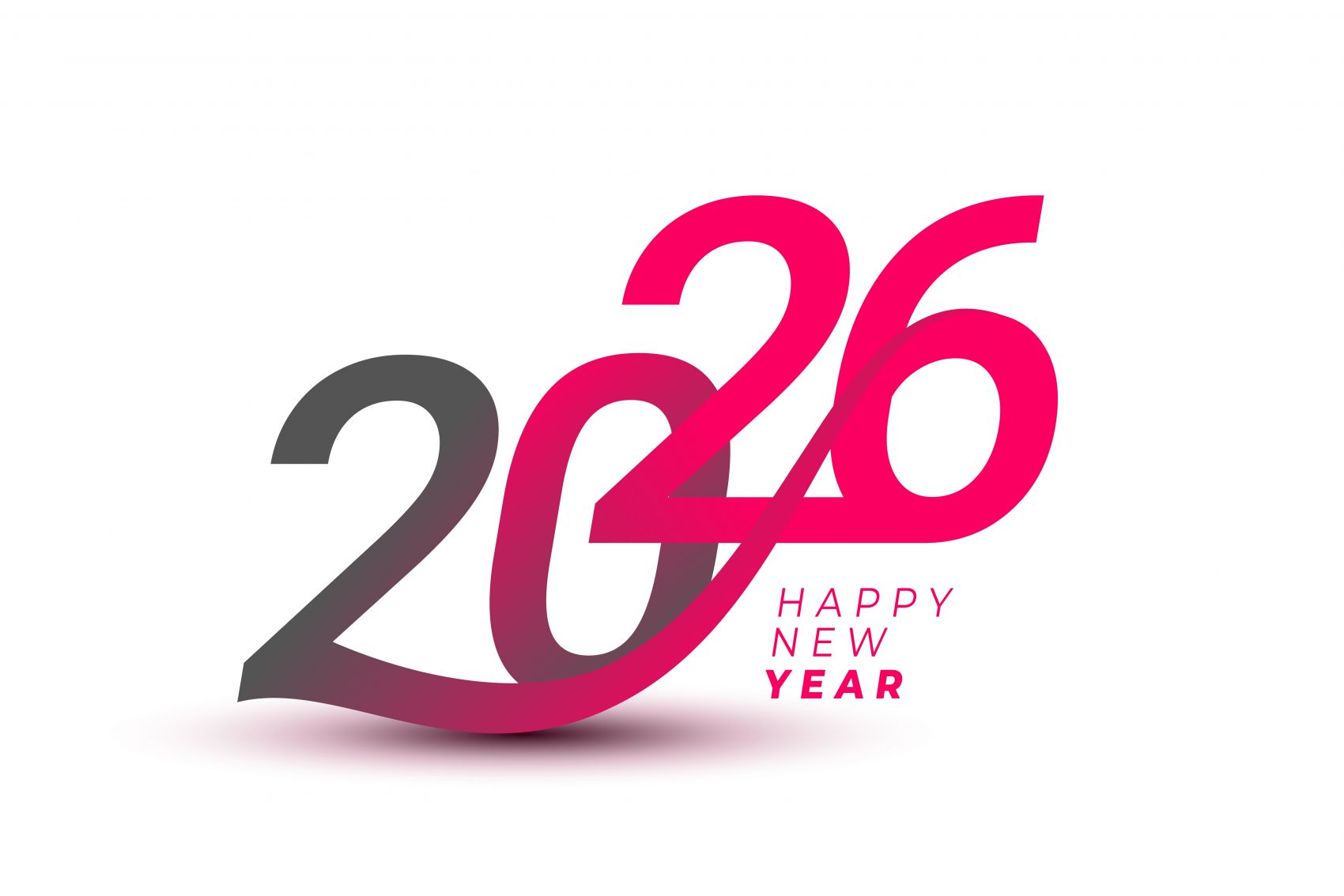 2026 红灰渐变新年主题视觉设计图片