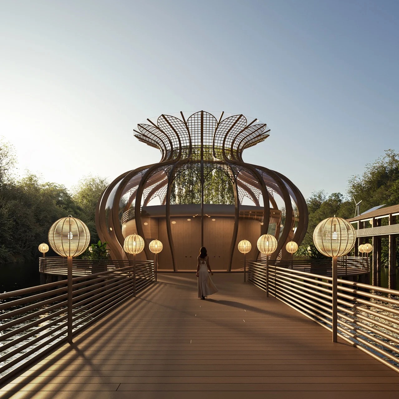 利用竹子和仿生学将人类与自然重新联系起来的亚马逊雨林展馆---酷图编号3