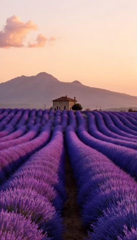 紫色薰衣草花场美景