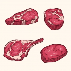 新红卡通牛排里脊肉素材