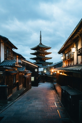 日本京都二年坂三年坂古亭子建筑