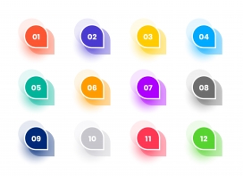 十二款彩色3d靶心素材