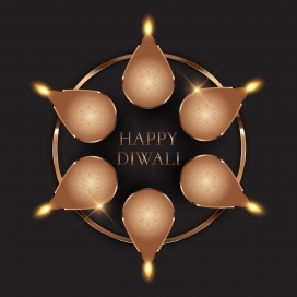 六边形排灯节主题装饰图案