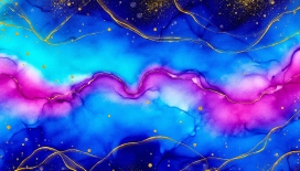 蓝紫鎏金流体艺术纹理