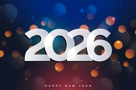 白色简洁2026跨年背景素材