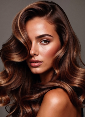 棕发女性的优雅卷发造型