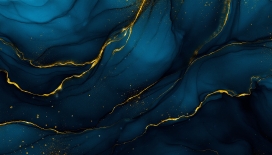 深蓝鎏金流体艺术纹理