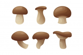 六款卡通蘑菇插画设计