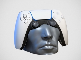 搞笑的3D打印PS5控制器支架