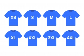 八款服装尺码系列视觉图的清晰规格展示素材