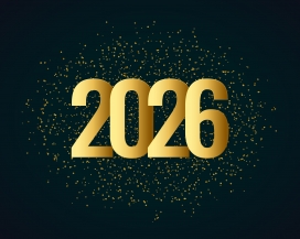 2026 金色粒子新年主题海报尽显奢华节庆氛围