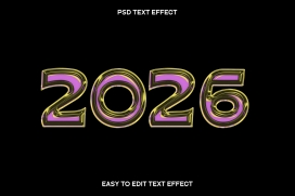 2026 炫彩金属字 PSD 特效