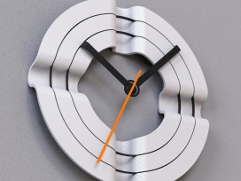 使用轨道环来报时的3D打印时钟