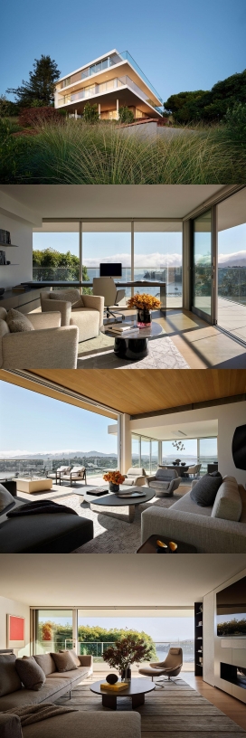 斯瓦特+合伙人事务所打造可以俯瞰旧金山湾的山坡住宅