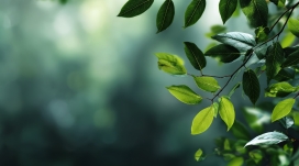 高清绿叶特写自然光影摄影素材