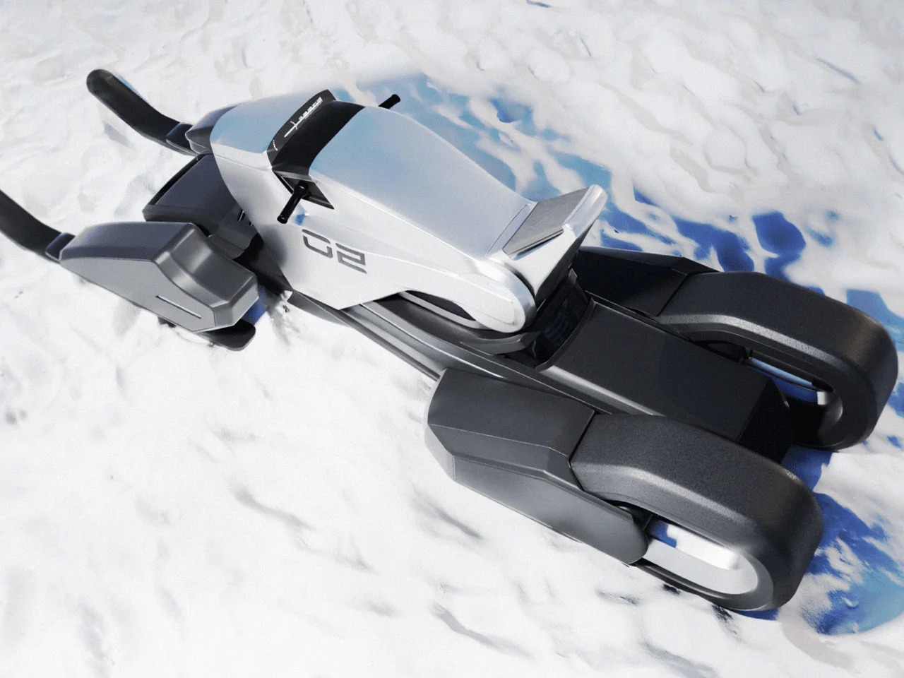 可变身为雪地摩托,实现实用全地形移动的双模自行车---酷图编号6