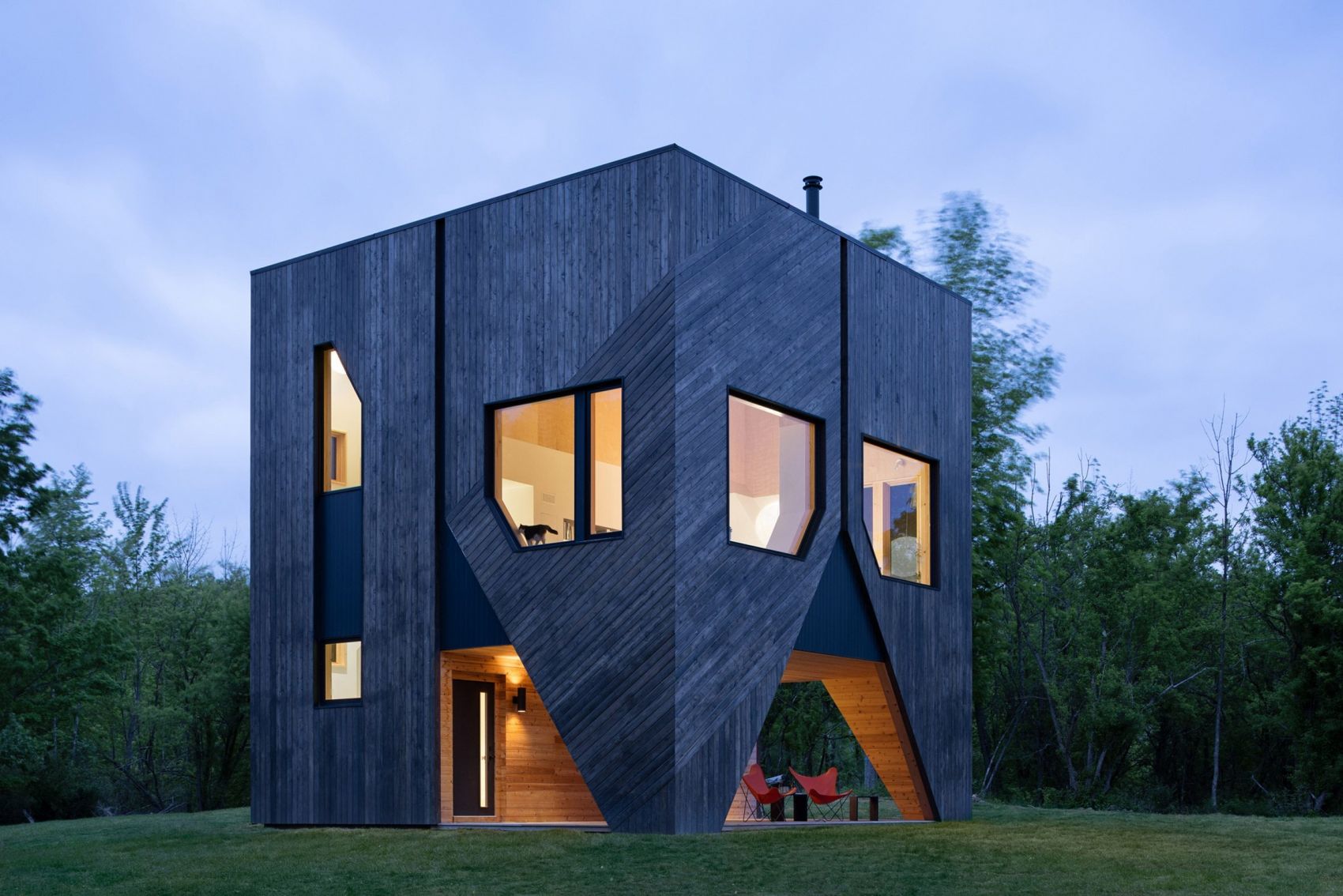 被雪松环绕的房子图片