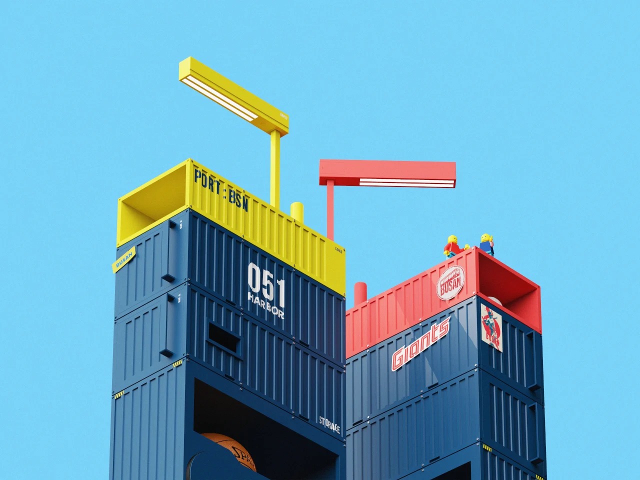 可以像港口集装箱一样堆叠和旋转的手推车---酷图编号1