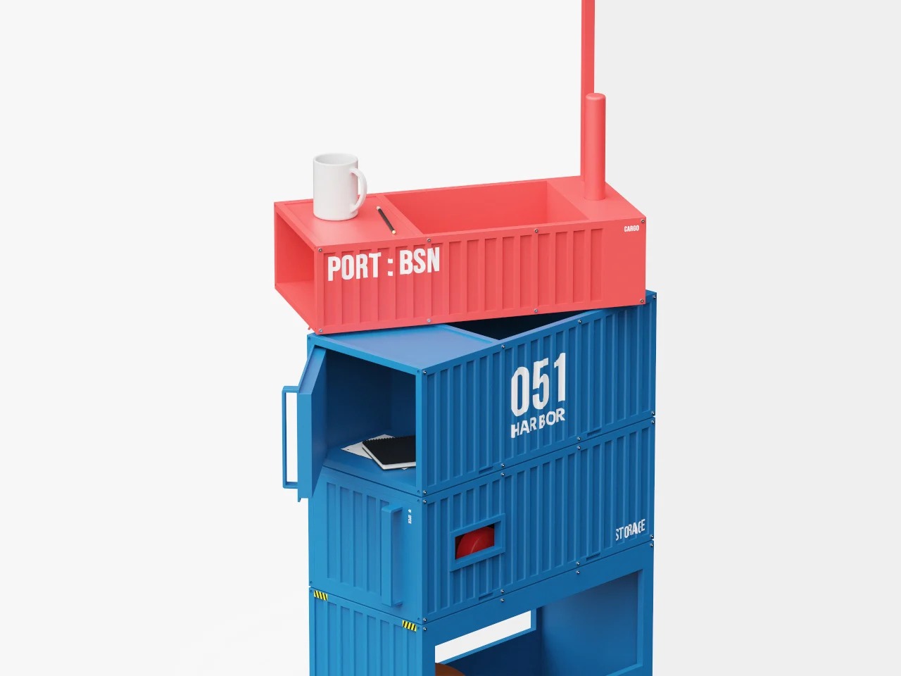 可以像港口集装箱一样堆叠和旋转的手推车---酷图编号6