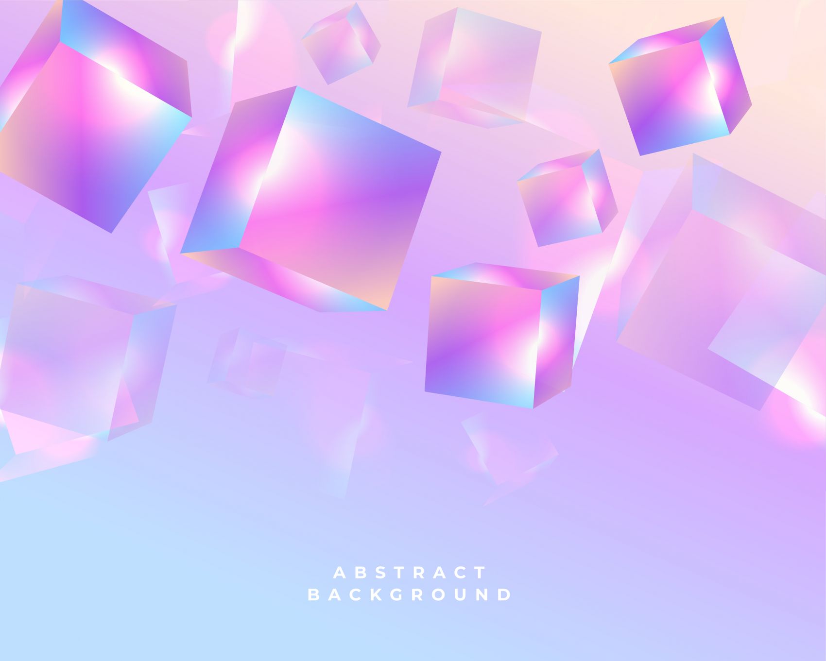 幻彩立方 - 赛博风抽象流体背景图片