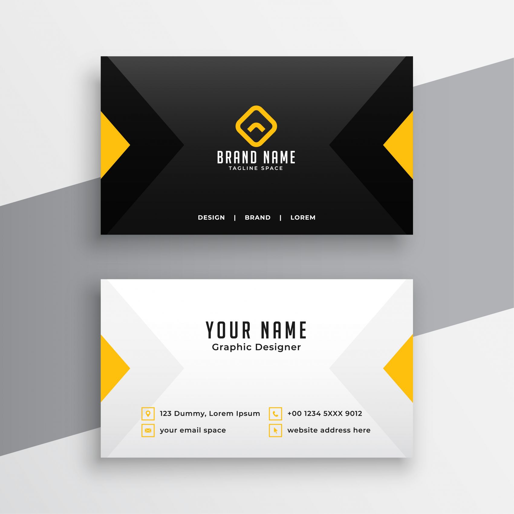 黑金撞色-现代商务名片设计模板图片