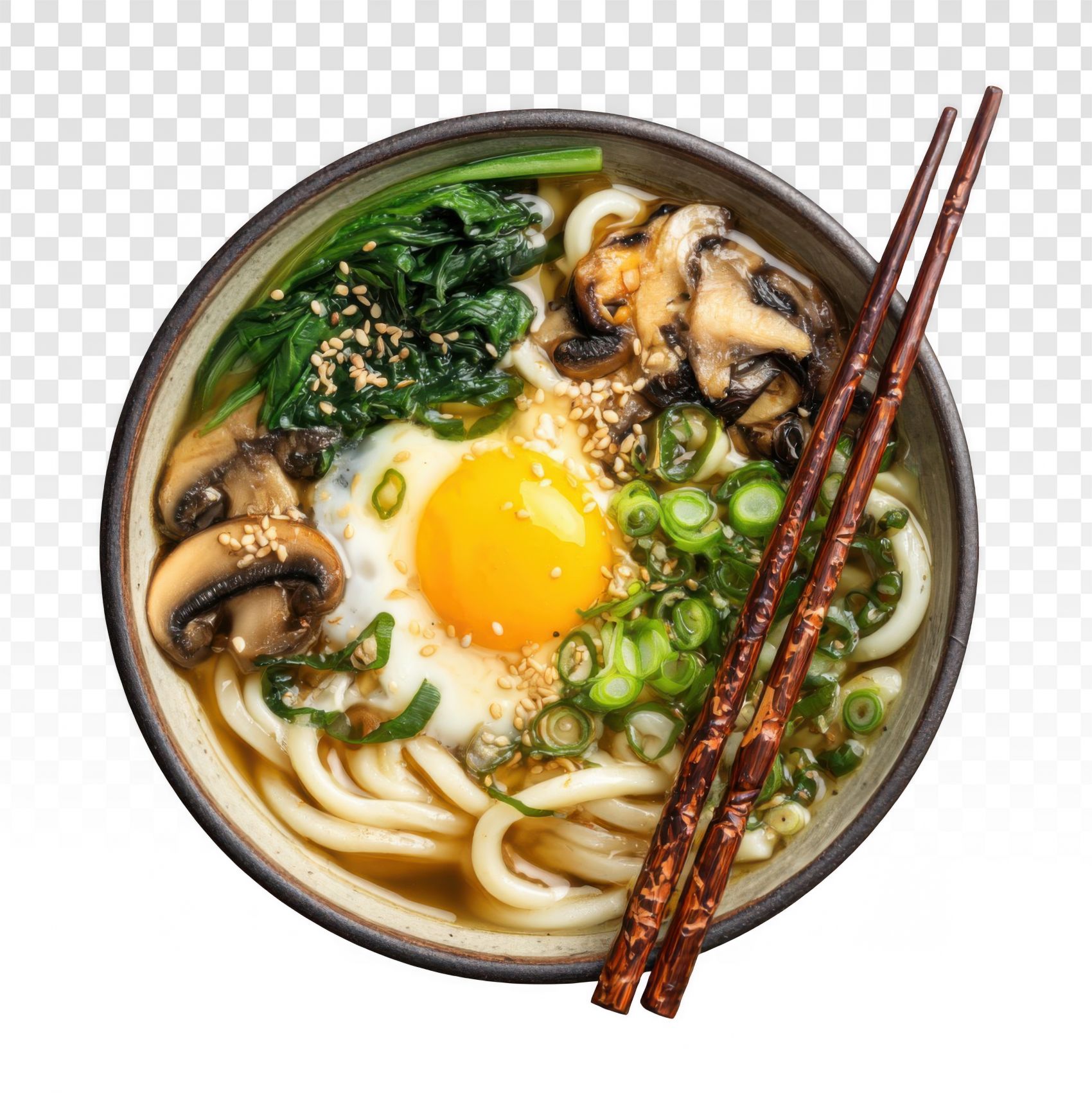 暖汤鲜面-日式乌冬面美食特写图片