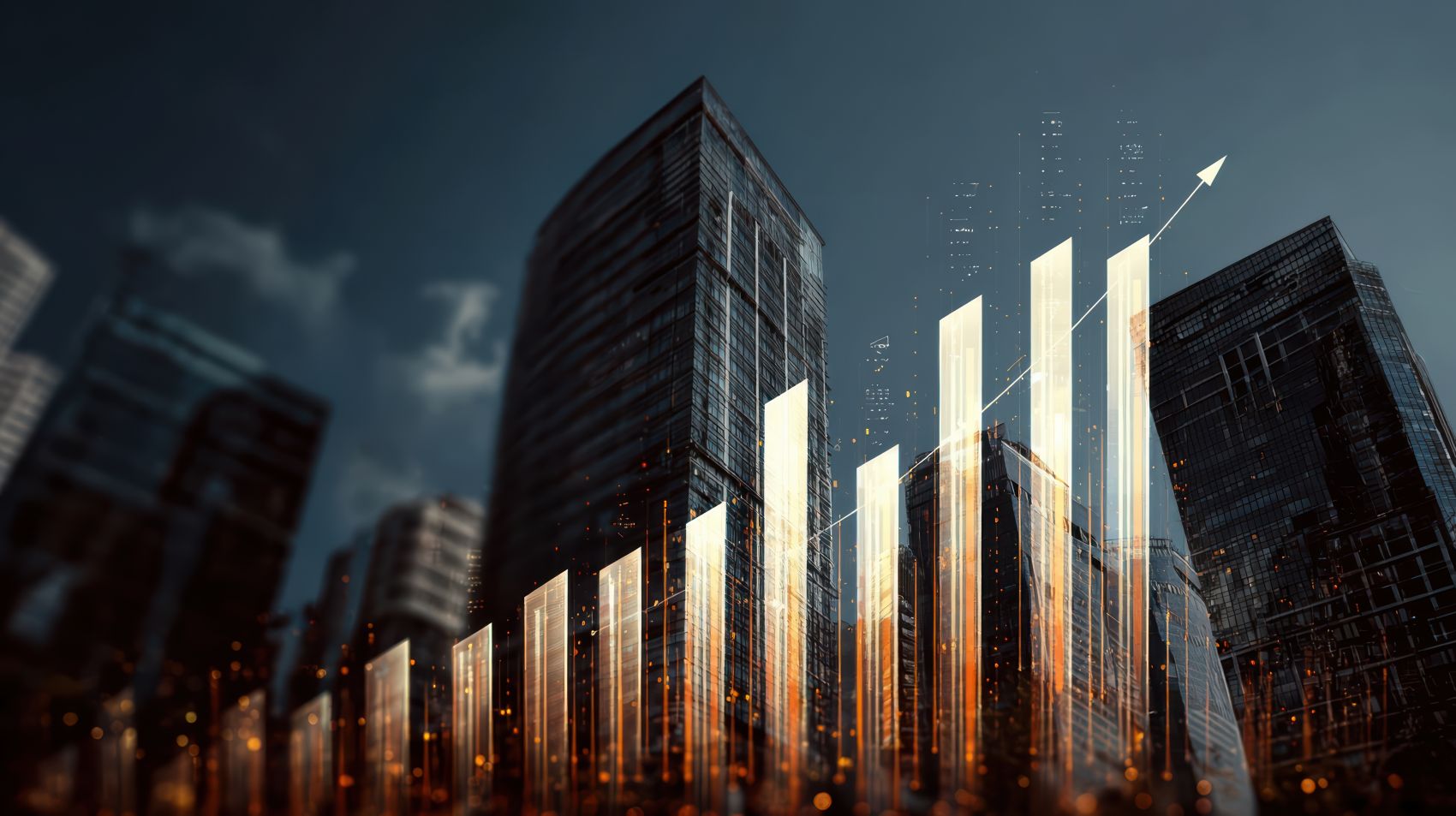 城势攀升 金融增长视觉概念图图片