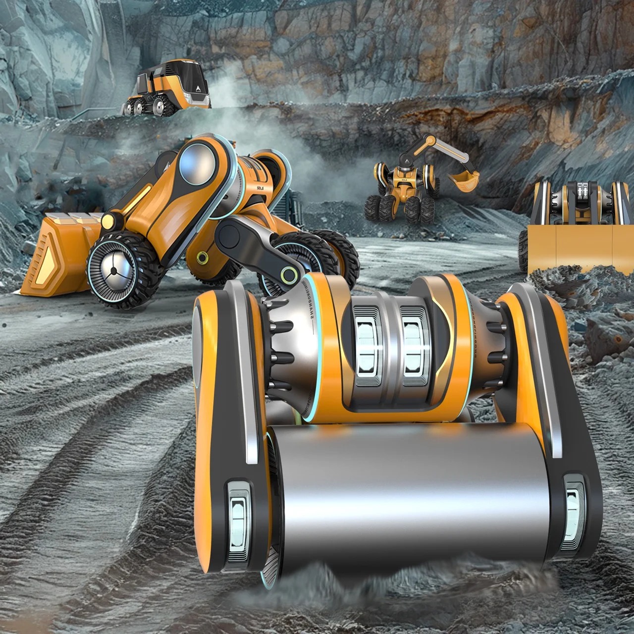 受变压器启发的变形机道路施工机器人车队---酷图编号3