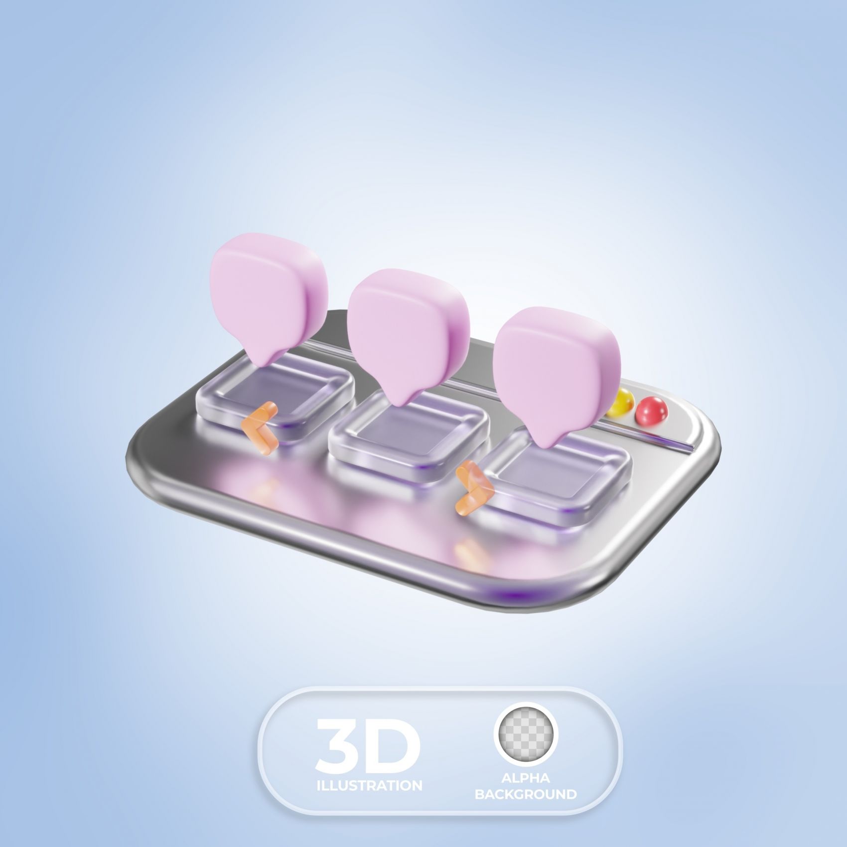 3D 消息气泡聊天界面插画图片