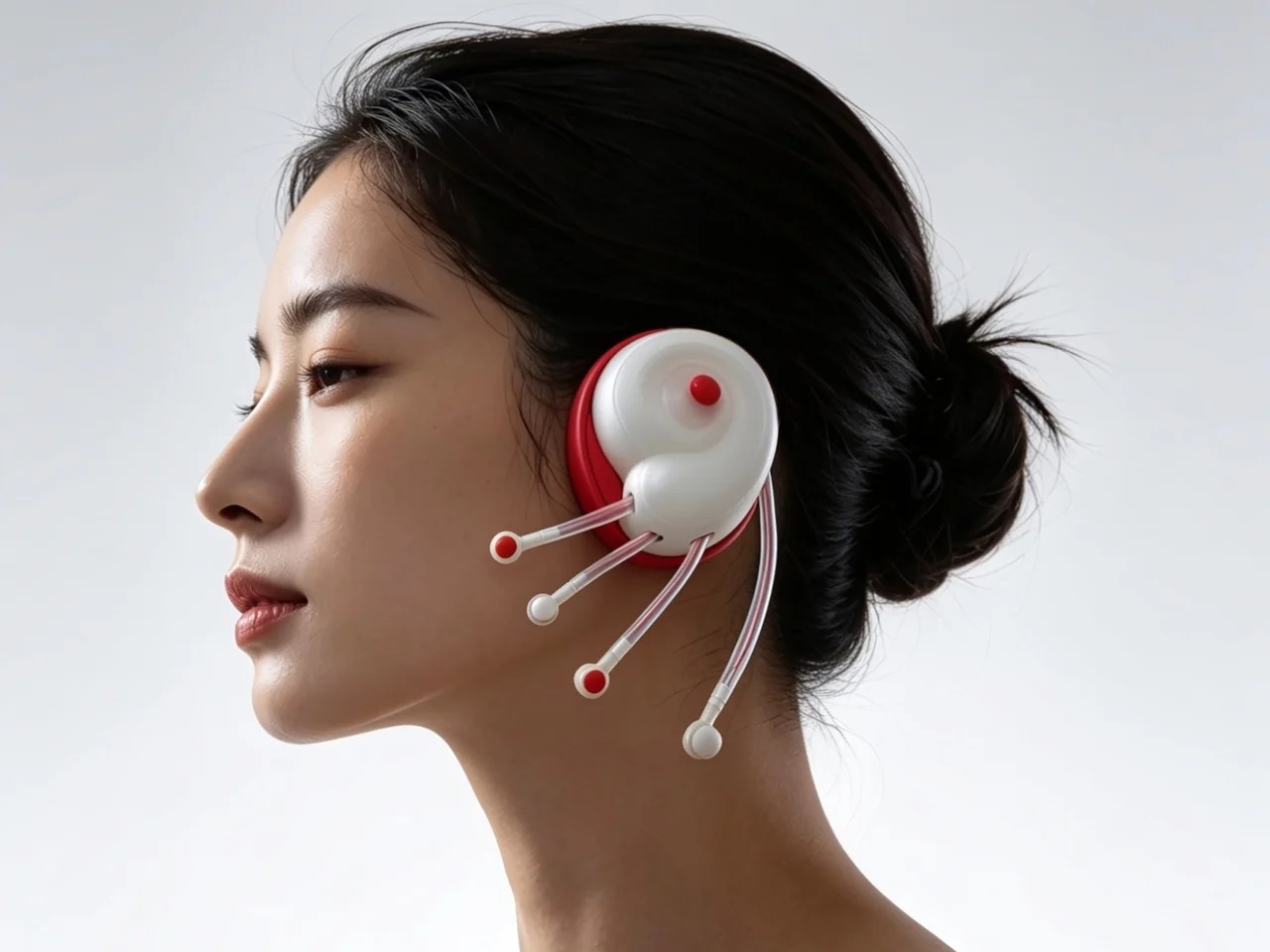 外星人般的耳机,能在耳朵听不见的情况下,直接在你的脸上播放音乐图片