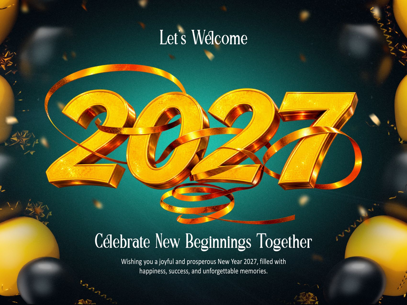 鎏金 2027 新年海报,共赴崭新美好的新年开端图片