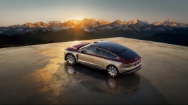 NIO ET9-电动车型宣传大片：双色车身与雪山荒原的高端汽车视觉设计