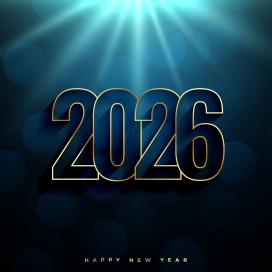 鎏光 2026 - 蓝调星芒新年贺图素材下载
