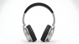 银黑韵律 - 头戴式耳机的极简视觉呈现