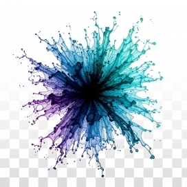 星芒墨韵 - 渐变色彩的流体泼墨艺术