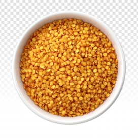 金粒满碗 - 去皮红扁豆的视觉呈现